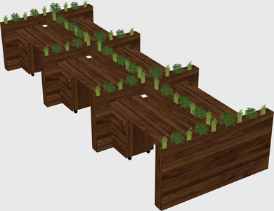 Rectangular shared desk