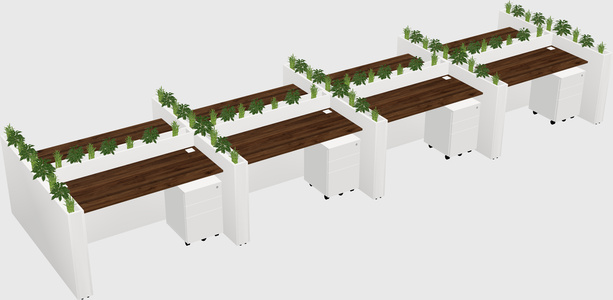 Rectangular shared desk