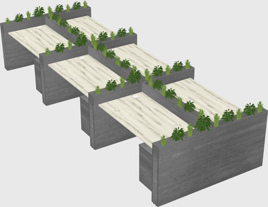 Rectangular shared desk