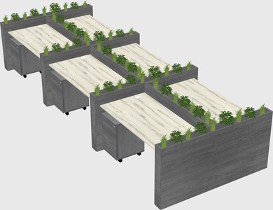 Rectangular shared desk