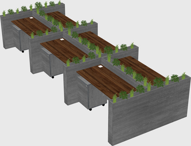 Rectangular shared desk