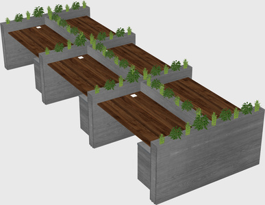Rectangular shared desk