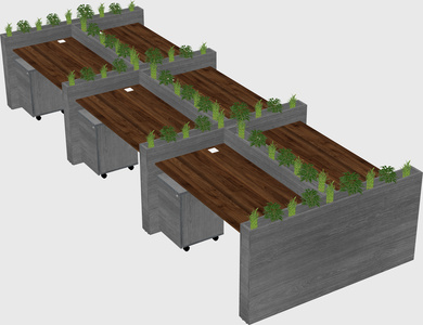 Rectangular shared desk