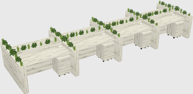 Rectangular shared desk