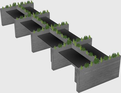 Rectangular shared desk