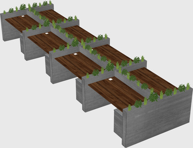 Rectangular shared desk
