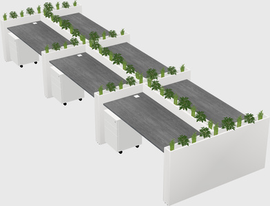 Rectangular shared desk