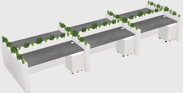 Rectangular shared desk