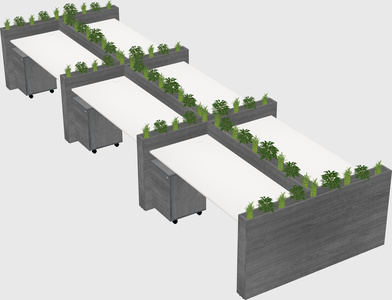 Rectangular shared desk