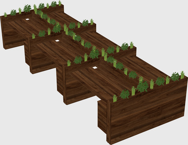 Rectangular shared desk