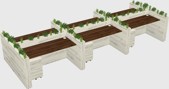 Rectangular shared desk