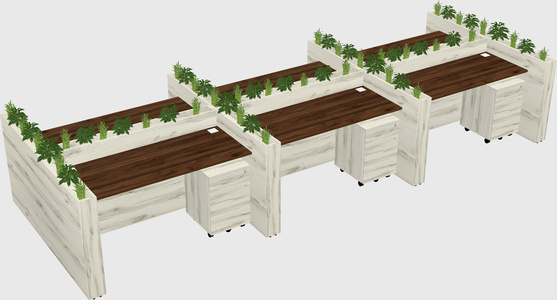 Rectangular shared desk