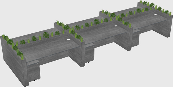 Rectangular shared desk