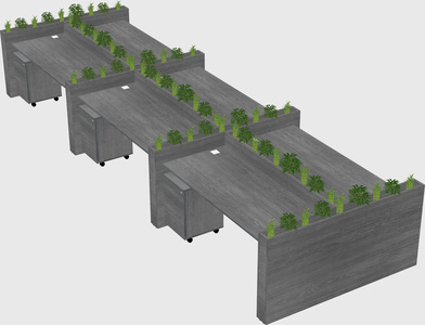 Rectangular shared desk
