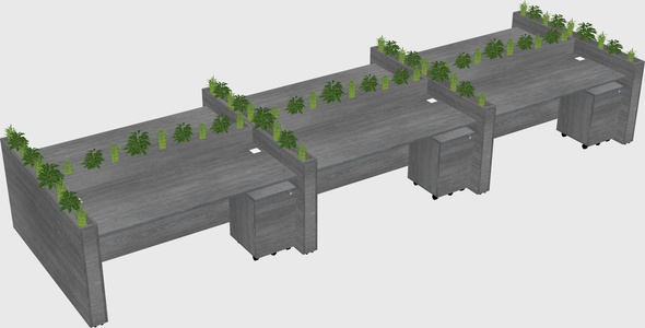 Rectangular shared desk