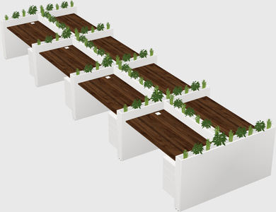Rectangular shared desk