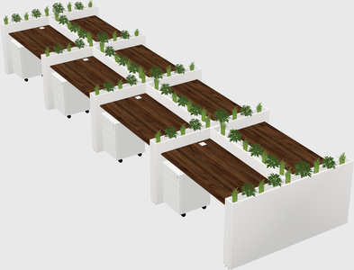 Rectangular shared desk