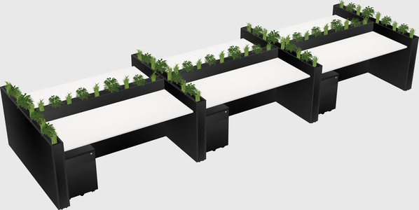 Rectangular shared desk