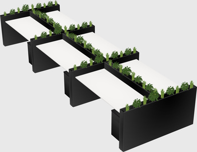 Rectangular shared desk
