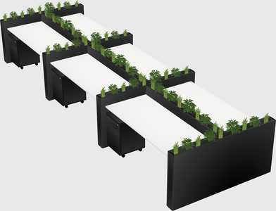 Rectangular shared desk