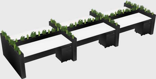 Rectangular shared desk
