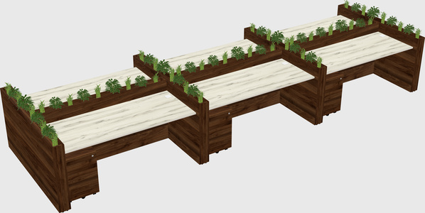 Rectangular shared desk