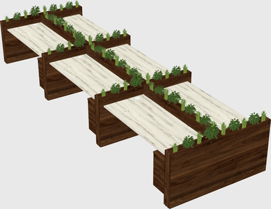 Rectangular shared desk