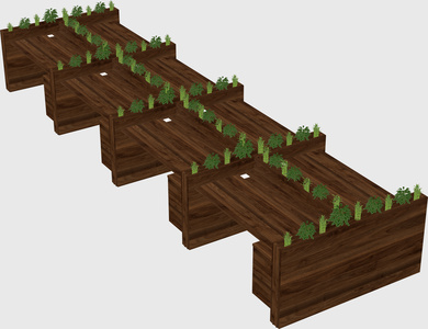 Rectangular shared desk