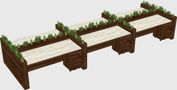 Rectangular shared desk