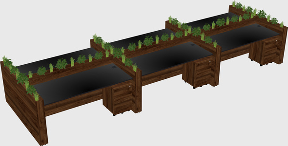Rectangular shared desk