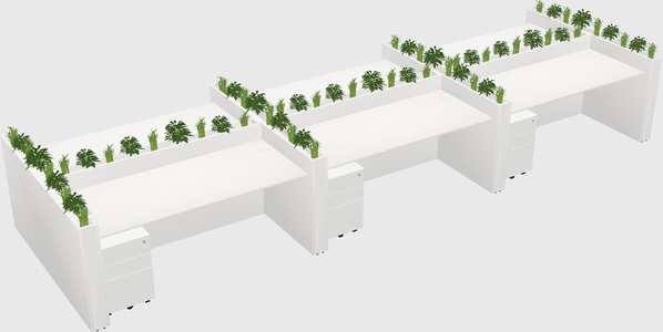 Rectangular shared desk