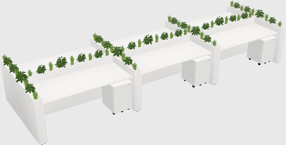 Rectangular shared desk