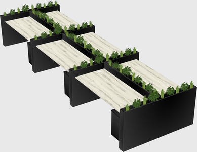 Rectangular shared desk