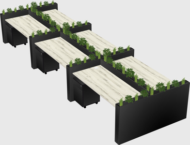 Rectangular shared desk