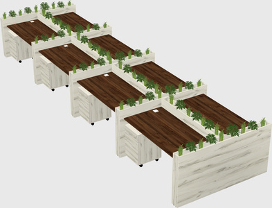 Rectangular shared desk