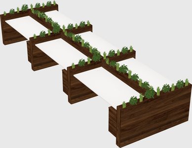 Rectangular shared desk