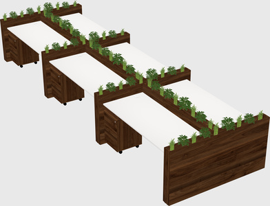 Rectangular shared desk