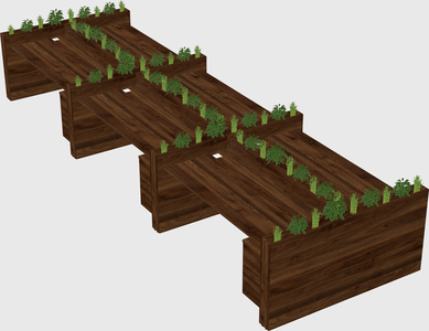 Rectangular shared desk