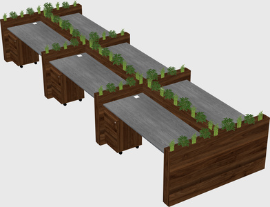 Rectangular shared desk