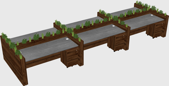 Rectangular shared desk