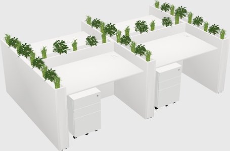 Rectangular shared desk