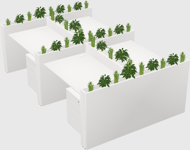 Rectangular shared desk