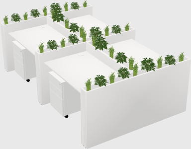 Rectangular shared desk