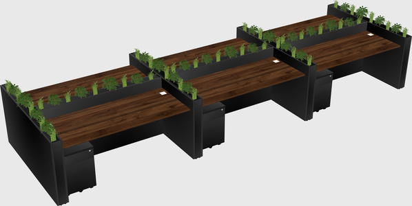 Rectangular shared desk