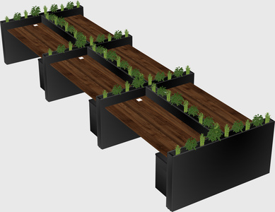 Rectangular shared desk