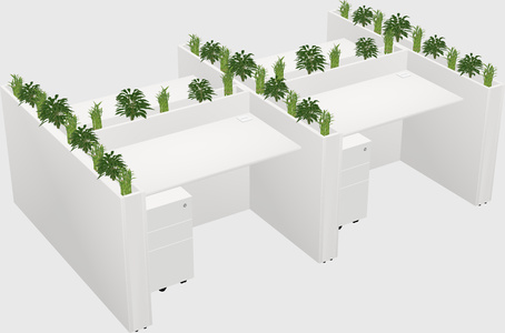 Rectangular shared desk
