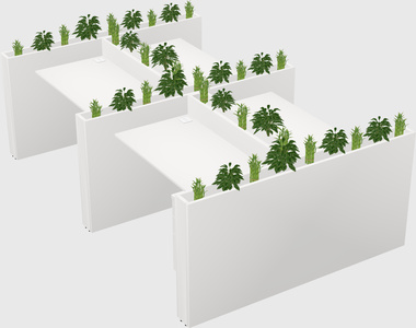 Rectangular shared desk