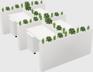 Rectangular shared desk