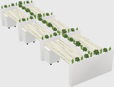 Rectangular shared desk
