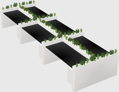 Rectangular shared desk